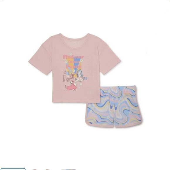 Girls Long & Short Pajama Lounge Sleep 2pc Set, 2-Pack Size XL - Picture 7 of 7